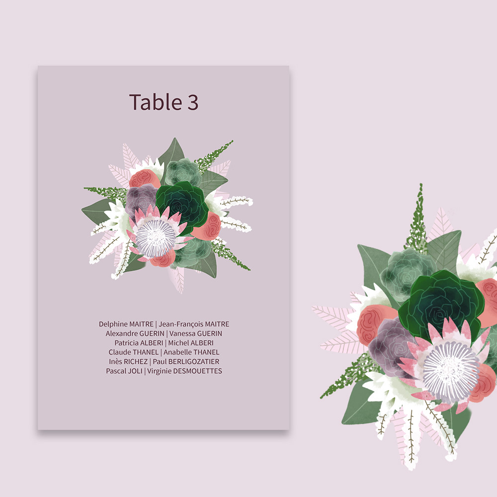 Plan de table | Succulentes